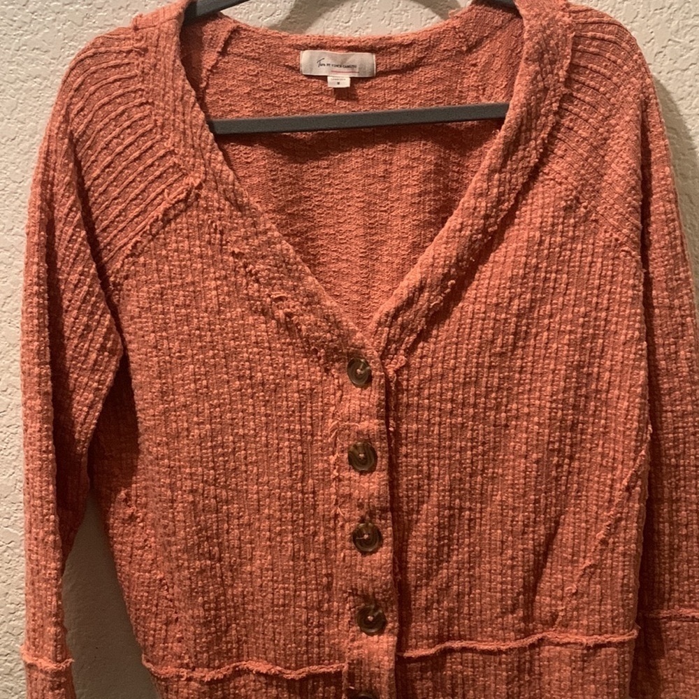 Women's Cozy Knit Cardigan Sweater - Rust - Picture 2 of 8